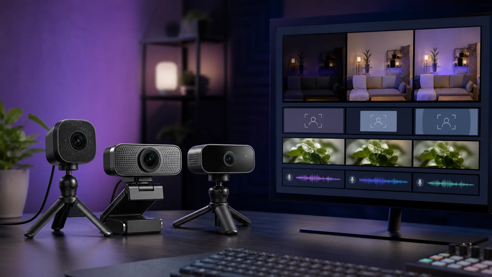 Creator webcams compared for low light autofocus field of view and audio